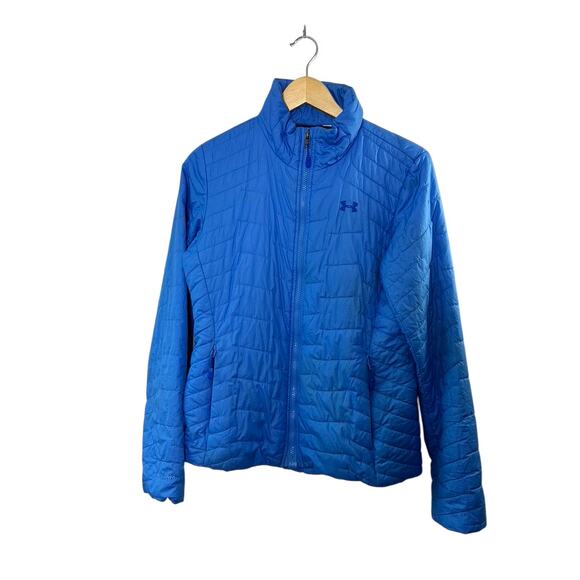 Under Armour COLDGEAR Light Blue Full-Zip Lightweight Puffer Jacket Size Small - Picture 1 of 10